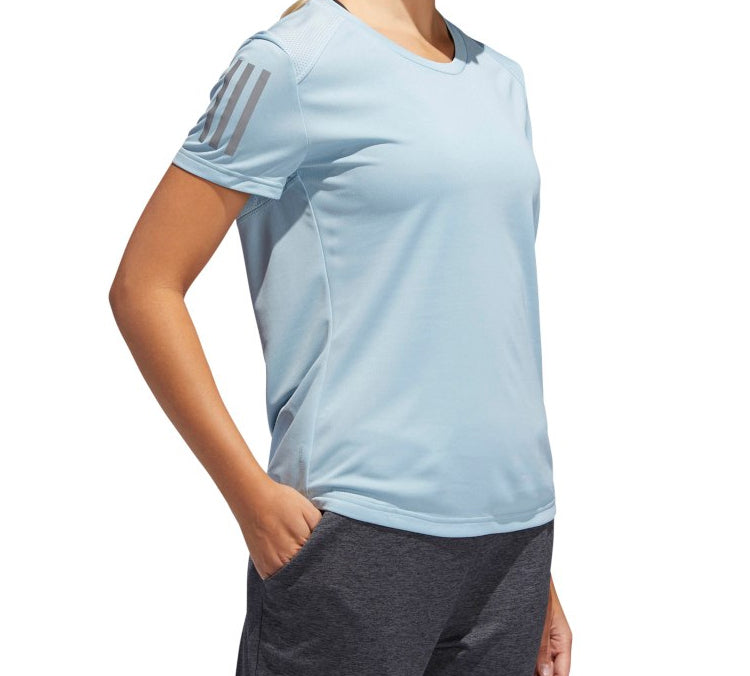 (WMNS) adidas Own The Run Tee Reflective Printing Sports Short Sleeve Blue DQ2636