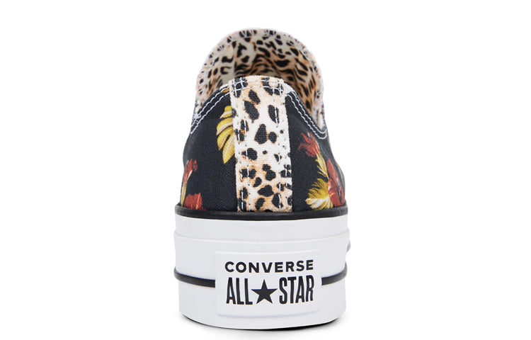 (WMNS) Converse Chuck Taylor All Star Hawaiian Mix Platform Low Top Floral Thick Sole 'Black White' 565793C