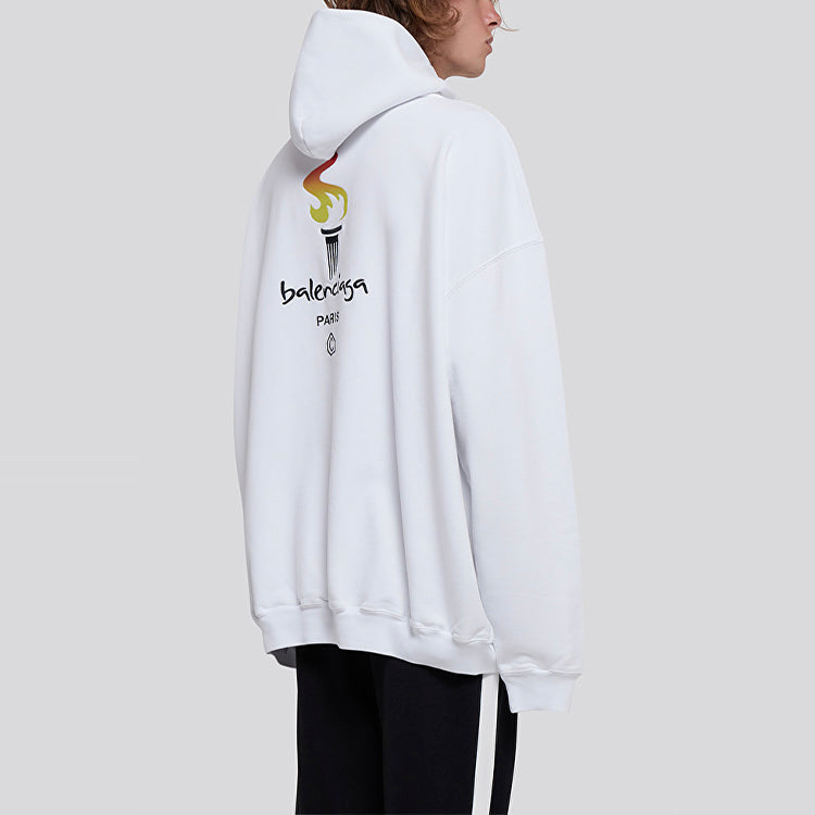 Balenciaga Unisex Logo Oversize Sweatshirt White 620973TIV459040