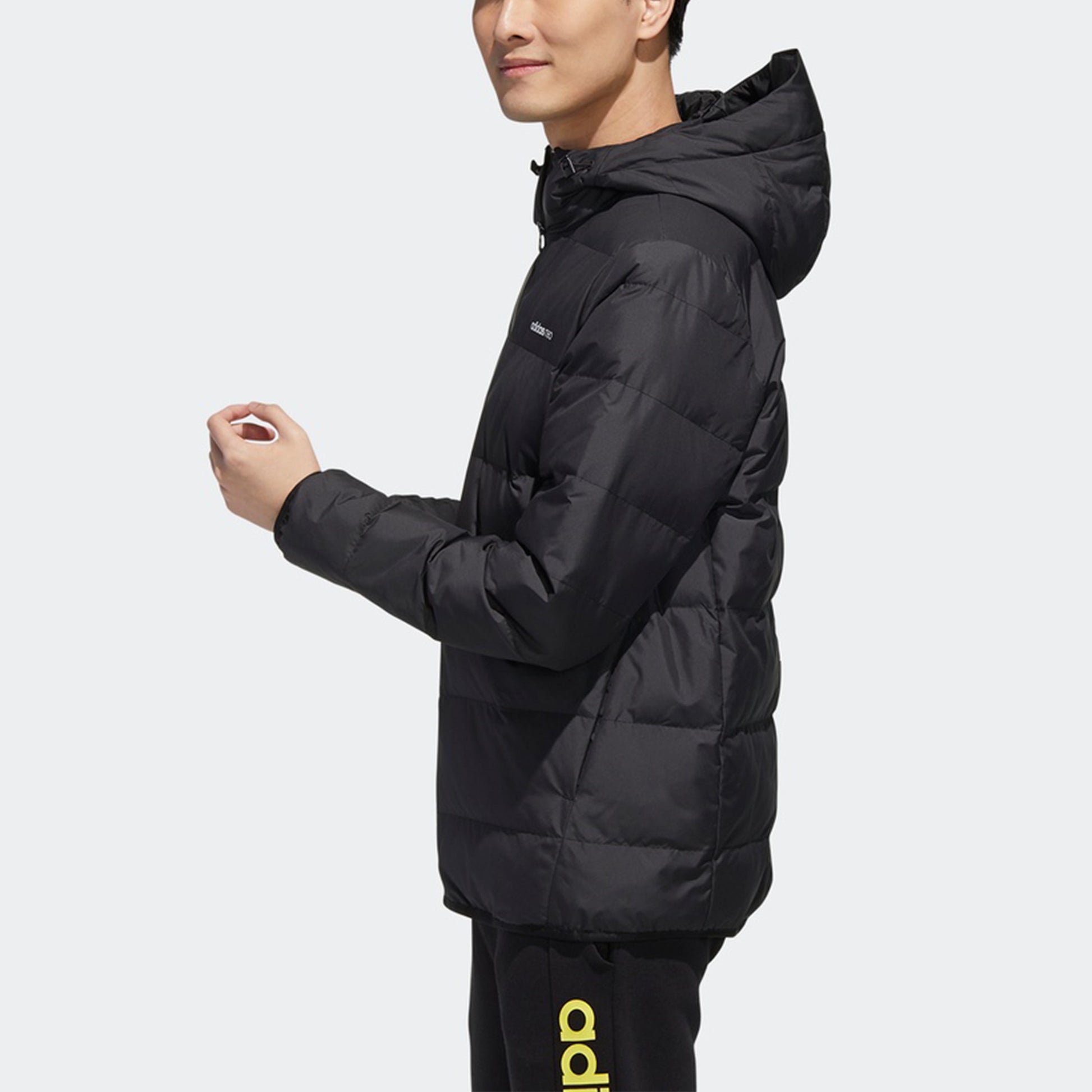 adidas neo M Trans Dwn Jkt Windproof Stay Warm Sports hooded down Jacket Black GM2325