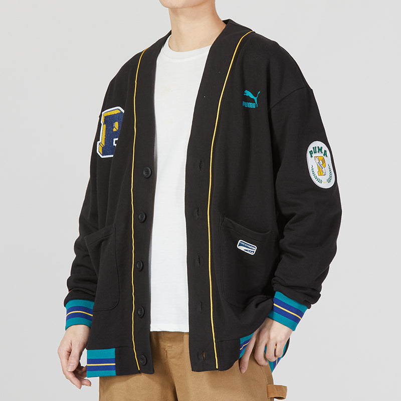 PUMA Team Badge V-neck Jacket 'Black' 677374-01