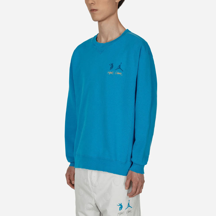 Air Jordan x union Crossover SS22 Logo Solid Color Sleeve Sports Round Neck Asia Edition Blue DJ9523-483