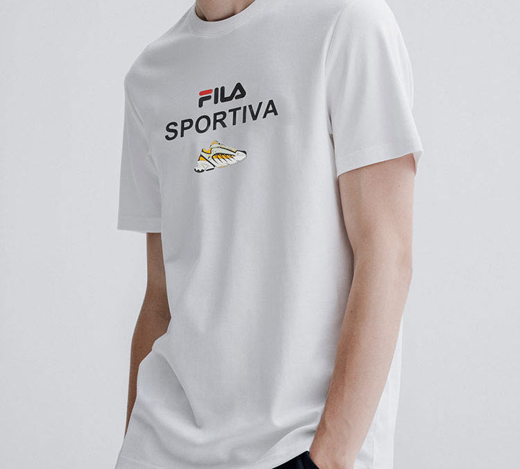 FILA ADE Series Printing Short Sleeve White F11M028151F-WT