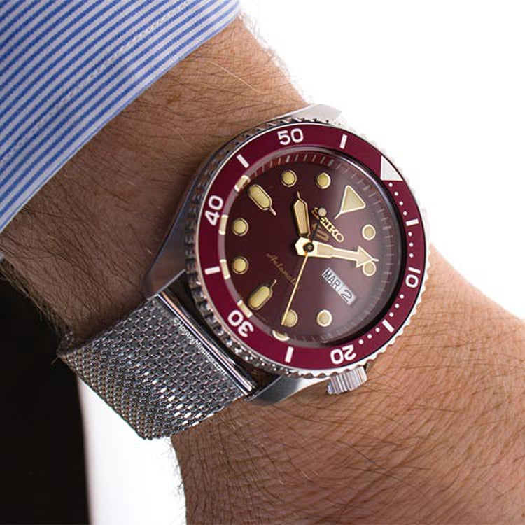 SEIKO No. 5 Sports Mechanical Watch Wine Red SRPD69K1