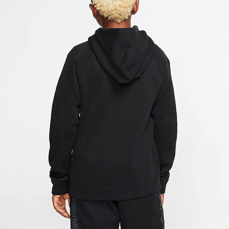 (GS) Nike Breathable Athleisure Casual Sports Hooded Long Sleeves Zipper Jacket Boy Girls Black BV4391-010