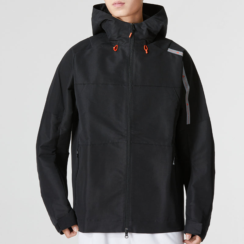Men's adidas Th Commmtek Wvjk Solid Color Athleisure Casual Sports Hooded Jacket Black HR4438