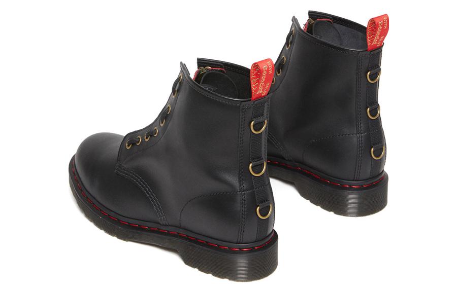 Dr. Martens 1460 Year of the Rabbit Leather Lace Up Boots 'Black Red' 30556004