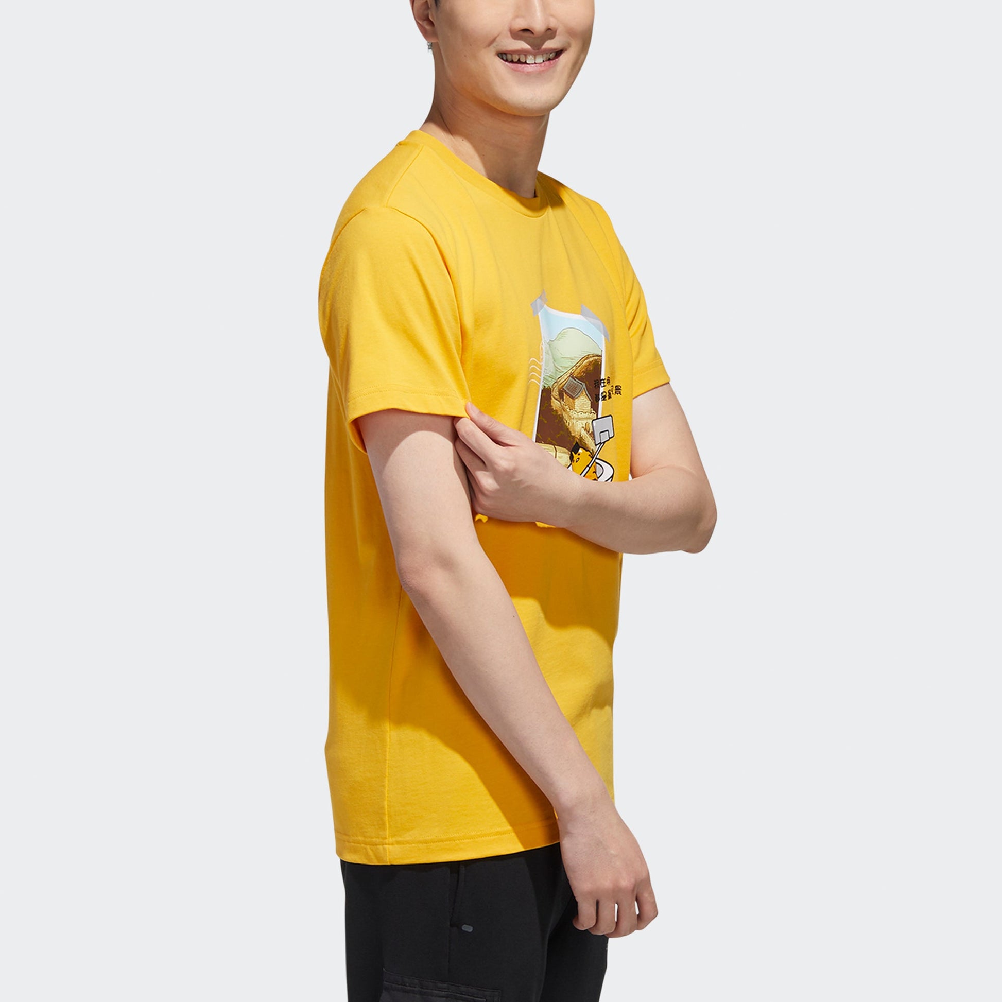 adidas neo x Yellow Crossover M Gdtm Tee Printing Round Neck Sports Short Sleeve Yellow GL7242