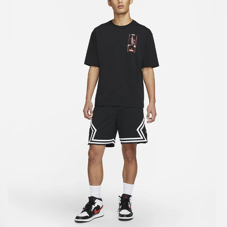 Air Jordan Flight Heritage '85 Pattern Printing Short Sleeve Black DH8965-010