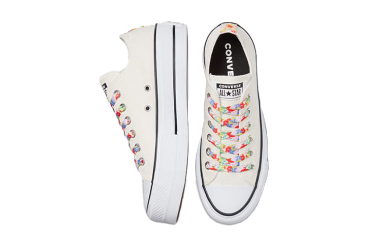 (WMNS) Converse Chuck Taylor All Star Platform Low 'Floral Print - Egret' 570920C