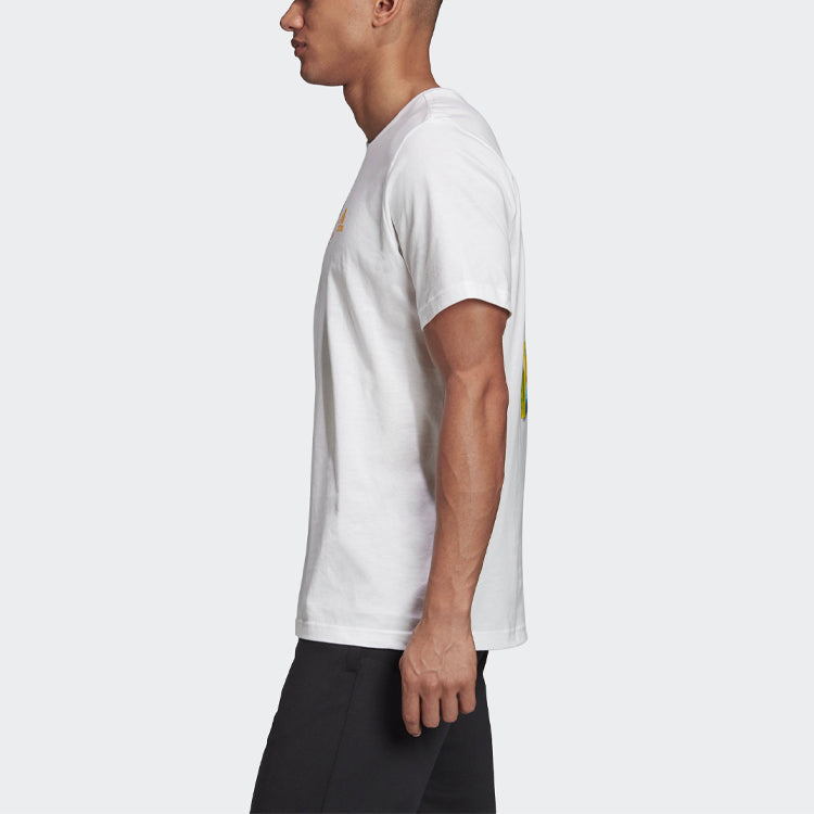 adidas Snack Photo Tee Alphabet Logo Round Neck Short Sleeve White GE4667