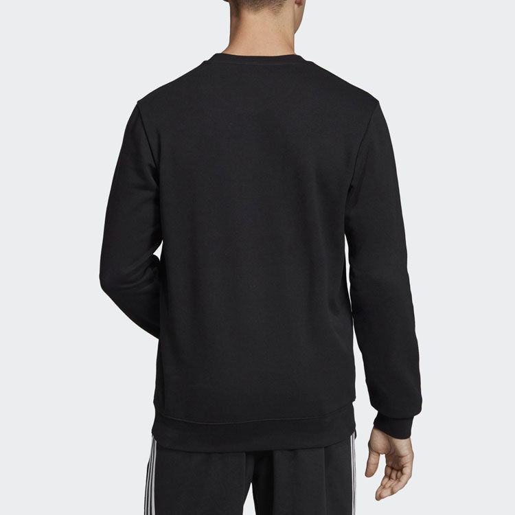 adidas M C90 Brd Letter Print Sports Crew Neck Sweatshirt Black EI5617