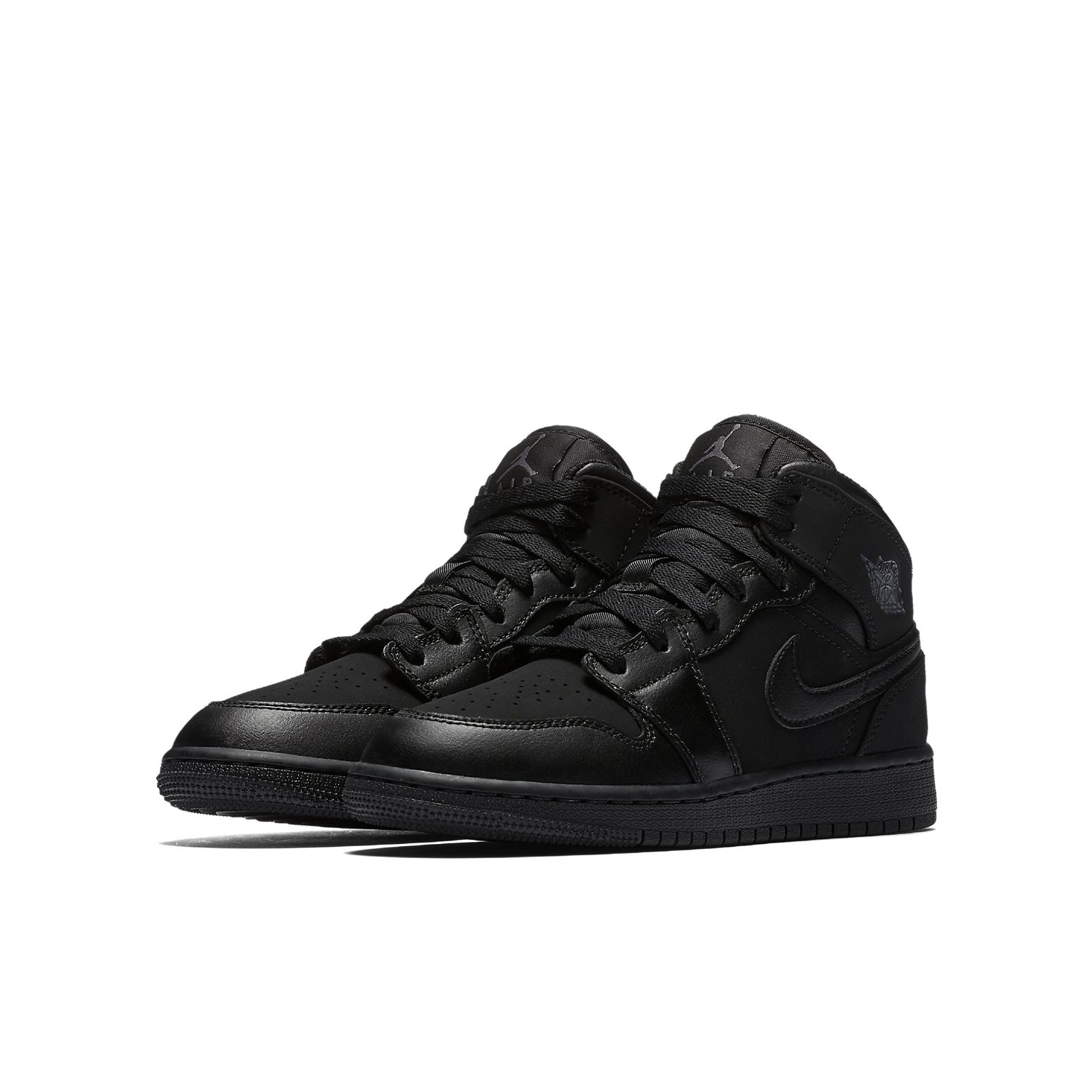 (GS) Air Jordan 1 Retro Mid 'Triple Black 2016' 554725-050