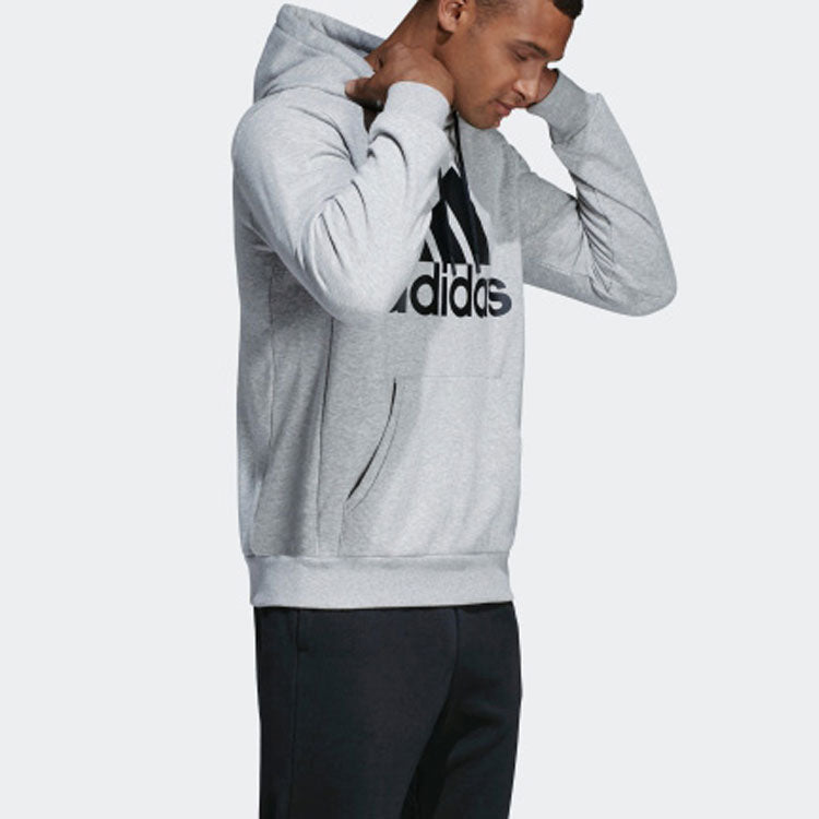 adidas Classical logo Hooded Fleece Men Grey DT9947
