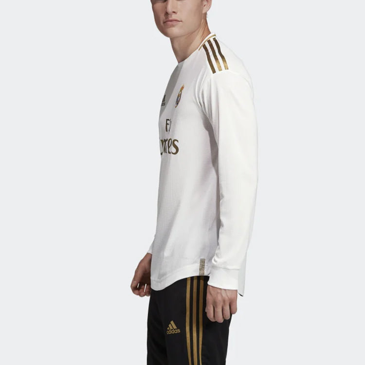 adidas real Madrid 19-20 Season Player Edition Alphabet Logo Stripe Sports Soccer/Football Long Sleeves Jersey White DW4437