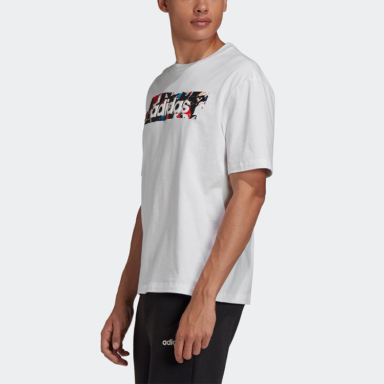 adidas x Disney Alphabet Pattern Printing Sport Round NeckShort Sleeve Men's White GL2222