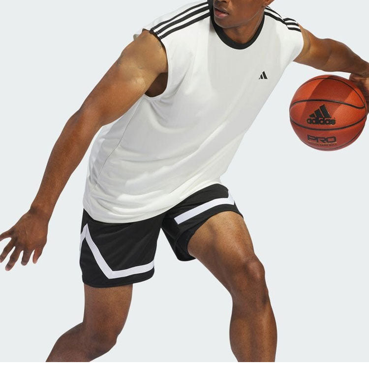 adidas Basketball All-World Sleeveless Tee Asia Sizing 'White Black' IN2572