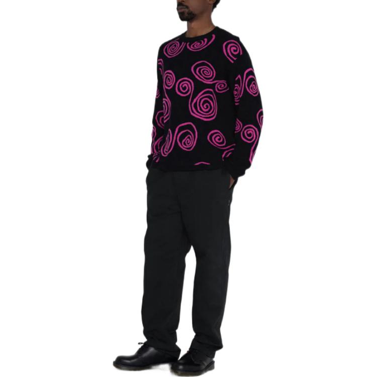 Stussy Spiral Knit Sweater 'Black Purple' 117150