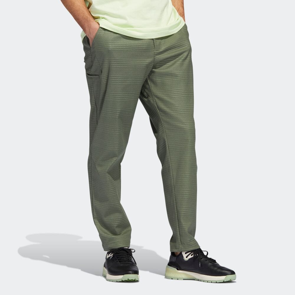 Men's adidas Solid Color Plaid Printing Straight-Leg Casual Pants/Trousers Japanese Version Olive Green HA3611