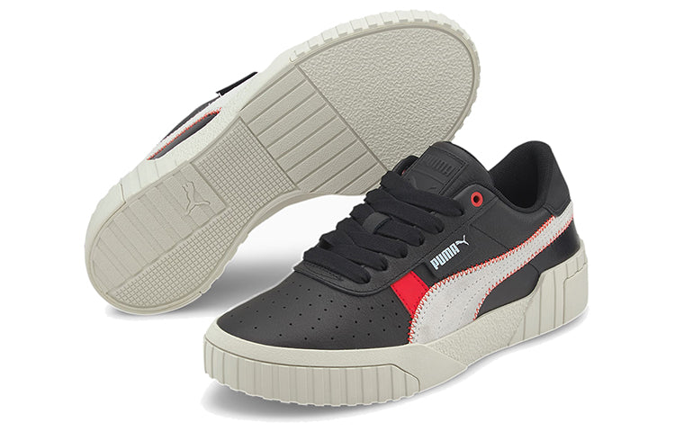(WMNS) PUMA Cali Retro Casual Sneakers Black/Red 372095-02