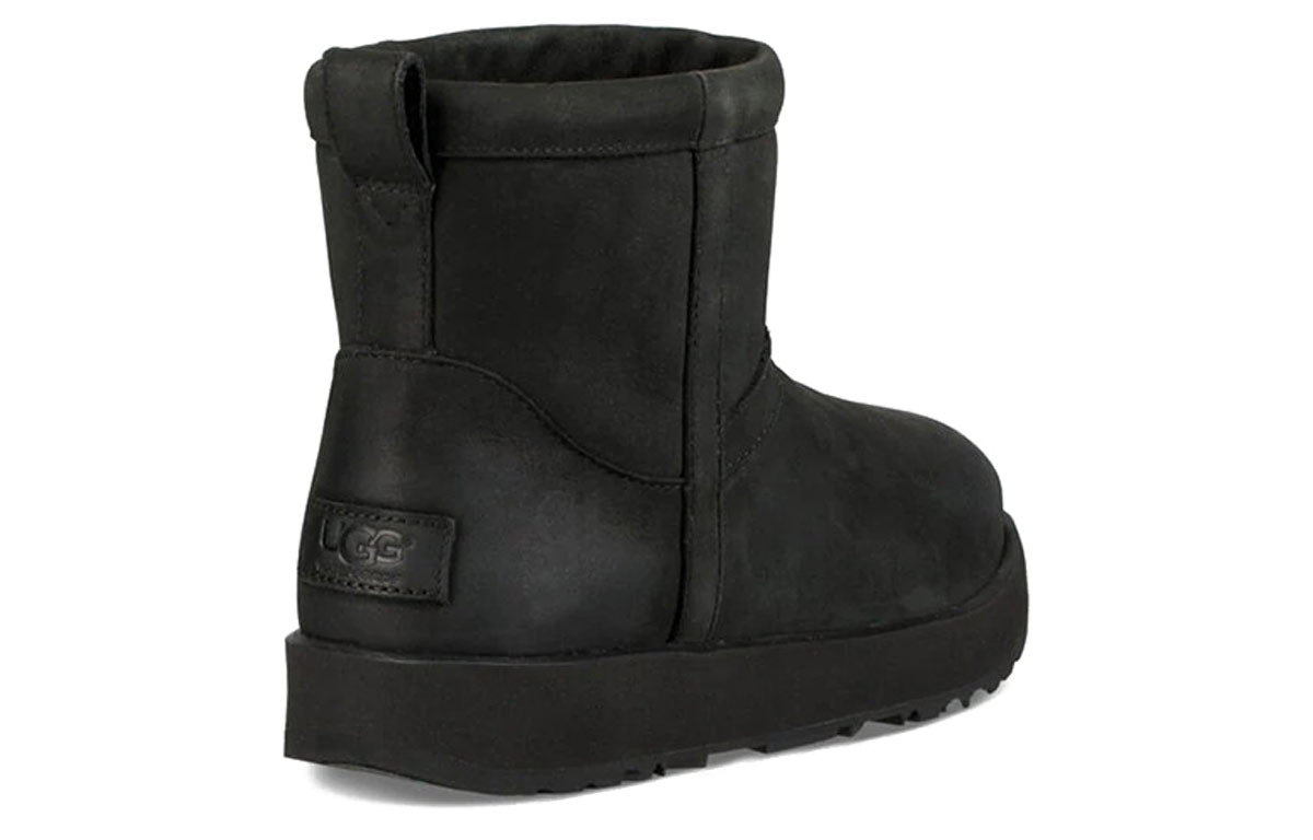 (WMNS) UGG Classic Mini Leather Waterproof 'Black' 1019641-BLK