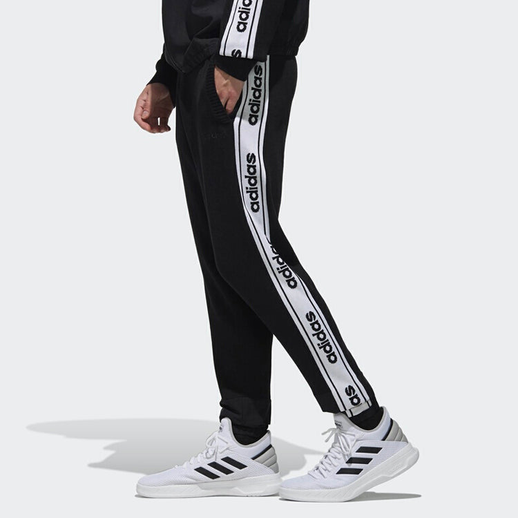 adidas neo Casual Knit Small Running Sports Long Pants Black DW7888