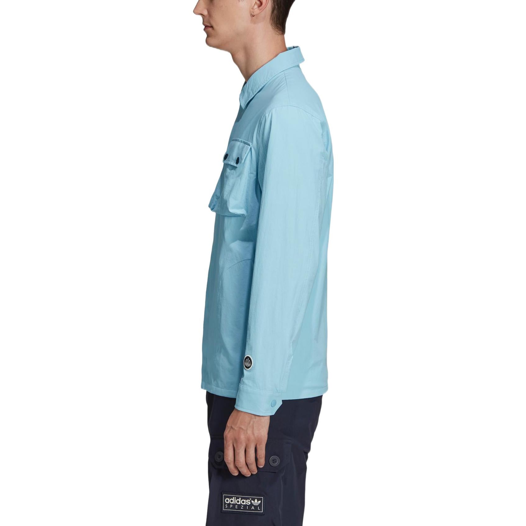 Men's adidas originals Solid Color Zipper Long Sleeves Sports Jacket Blue DY5863