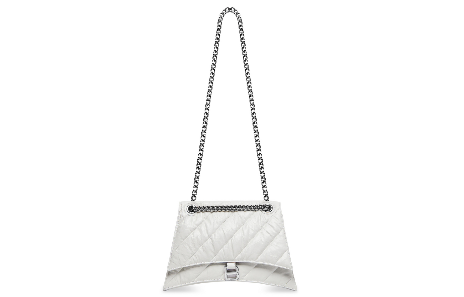 (WMNS) Balenciaga Crush Medium Chain Bag Quilted 'Optic White' 716393210J09001