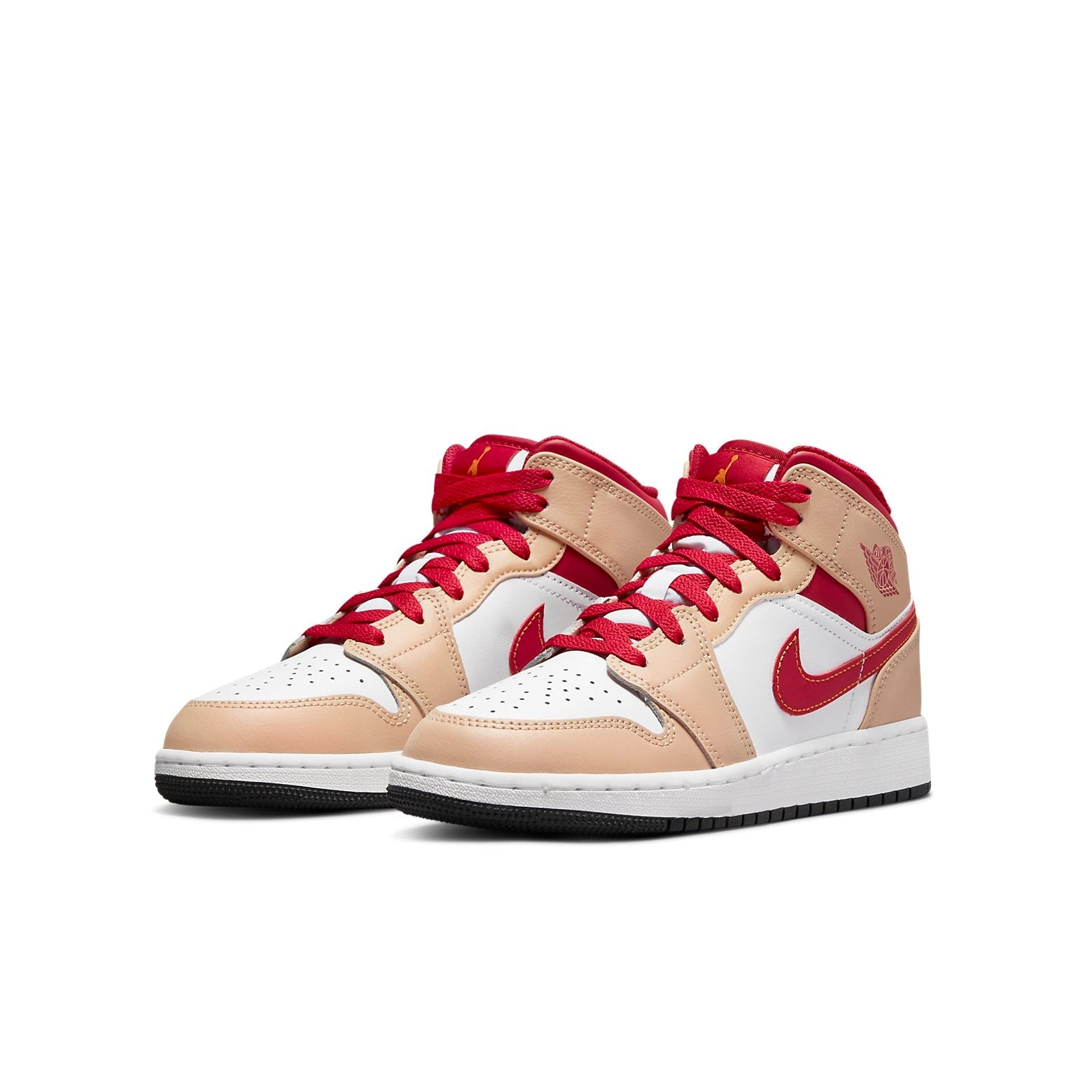 (GS) Air Jordan 1 Mid 'Light Curry Cardinal Red' 554725-201