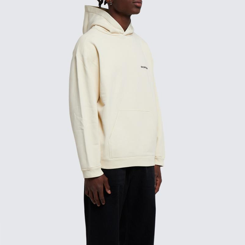 Balenciaga Back Logo Hoodie Regular Fit 'Off White' 600583TMVF5-9069