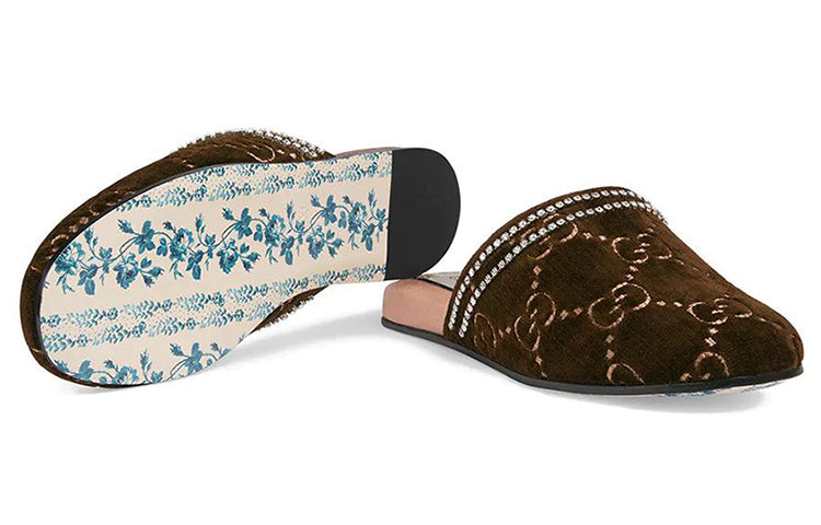 (WMNS) Gucci Double g Brown Slippers 512423-9JT70-2090