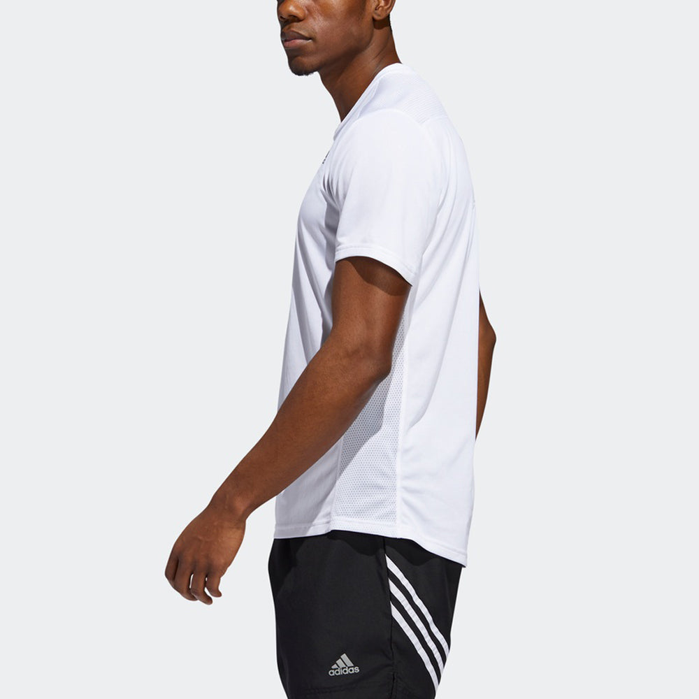 adidas Run It Tee M Logo Training Sports Short Sleeve White ED9292