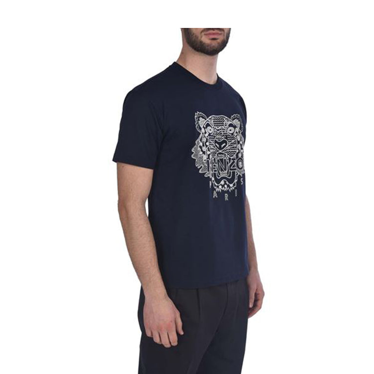 Men's KENZO SS20 Tiger Embroidered Short Sleeve Navy Blue 5TS085-4YK-77