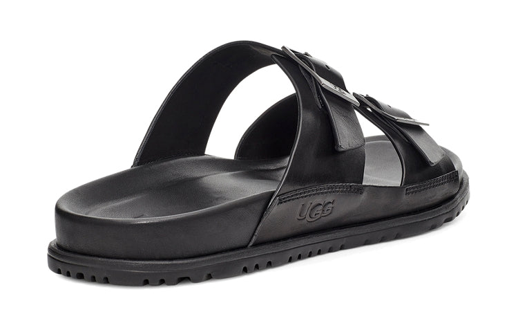 UGG Wainscott Buckle Slide Leather Casual Sandals Black 1119530-BLK