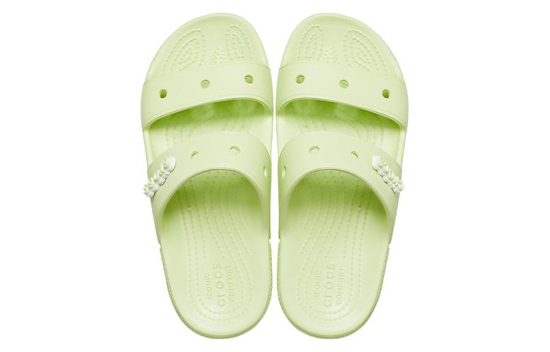 Crocs Classic Clog Cozy Unisex Gray Green Slippers 206761-335
