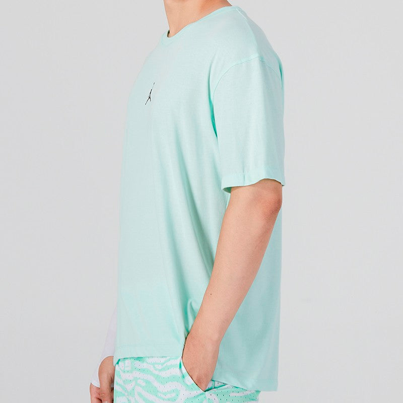 Men's Air Jordan Solid Color Logo Round Neck Pullover Short Sleeve Mint Green T-Shirt DH8922-379