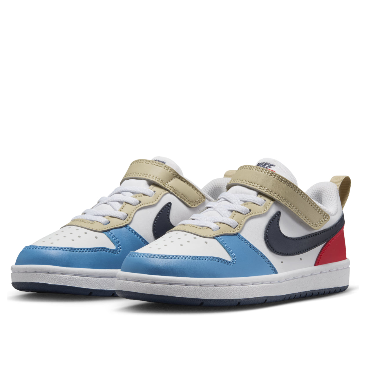 (PS) Nike Court Borough Low Recraft 'White Thunder Blue Light Crimson' DV5457-124