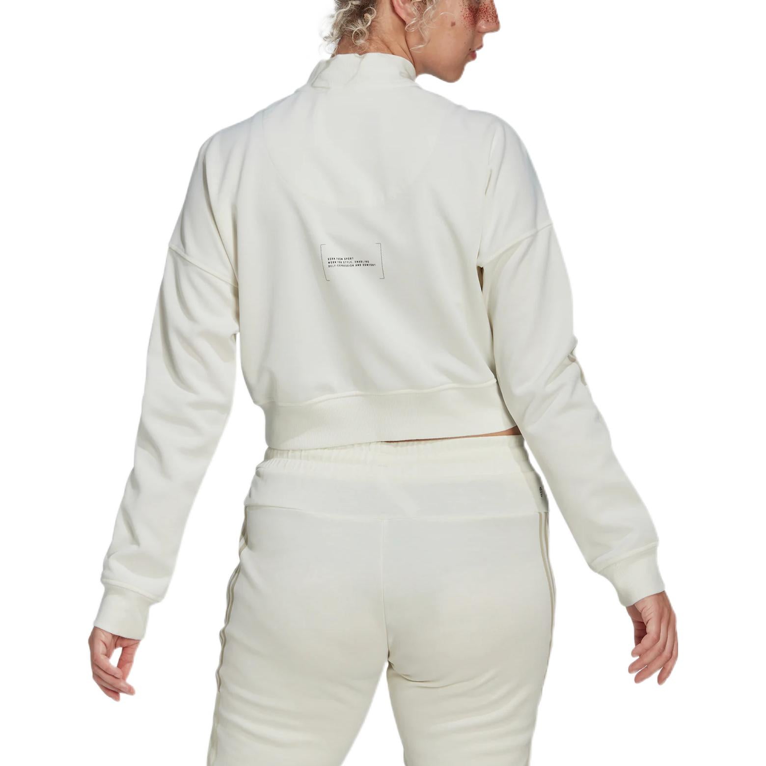 (WMNS) adidas Cropped Track Top Asia Sizing 'White' HM2859