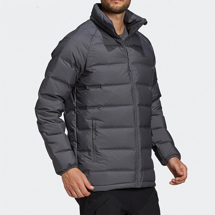 adidas Helionic Stand Collar Stay Warm Casual Sports Down Jacket Gray FT2530