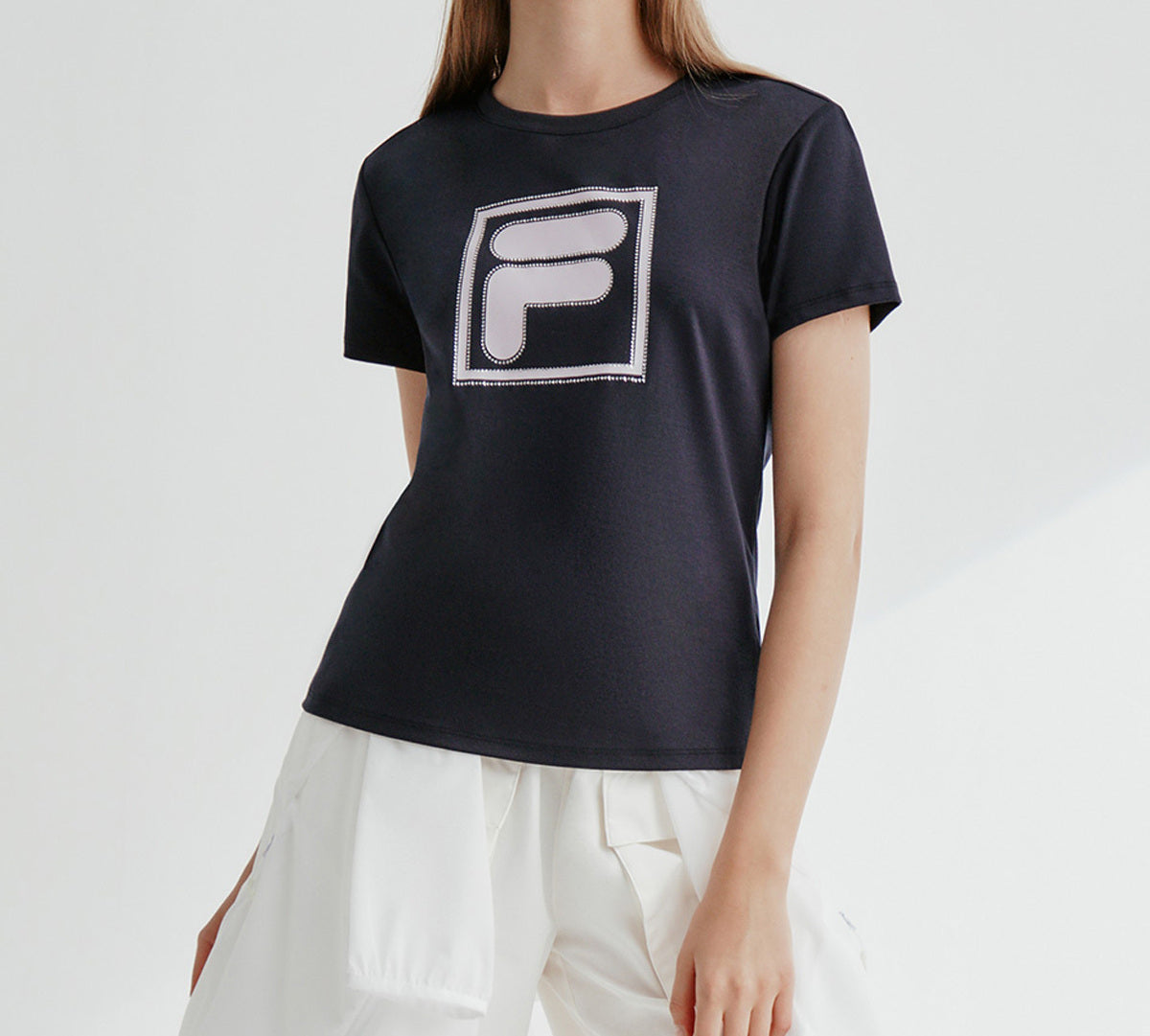 (WMNS) FILA Round Neck Sports Short Sleeve Blue F11W028147F-NV