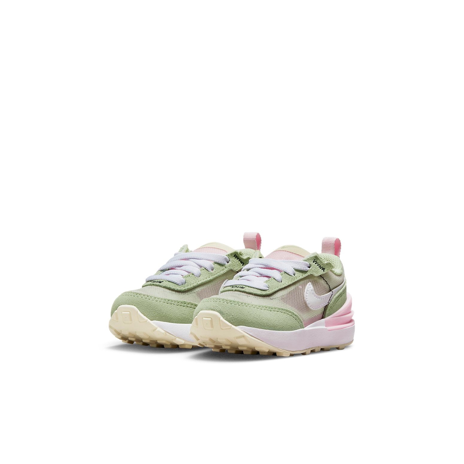 (TD) Nike Waffle One Athleisure Casual Sports Shoe Green Pink DC0479-602