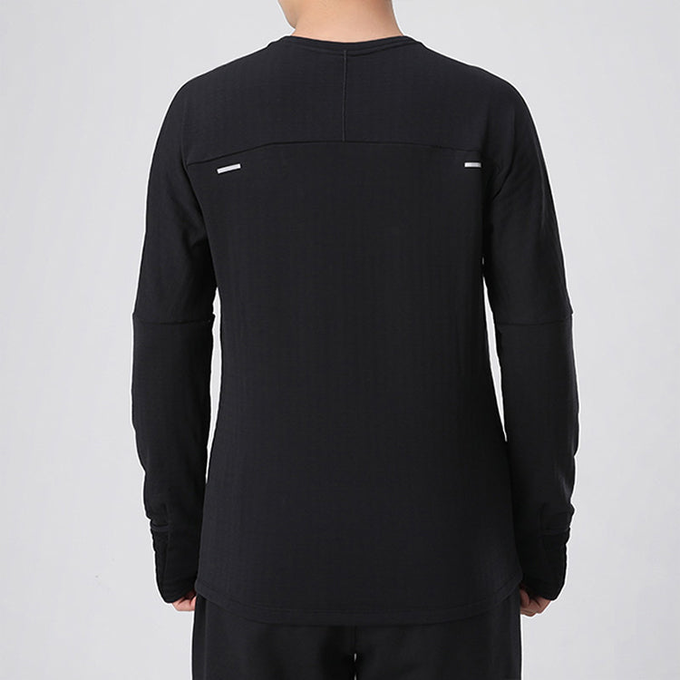 Nike Sphere Dri-Fit Running Exercise Round Long Sleeve T-Shirt Men's Black CU6084-010