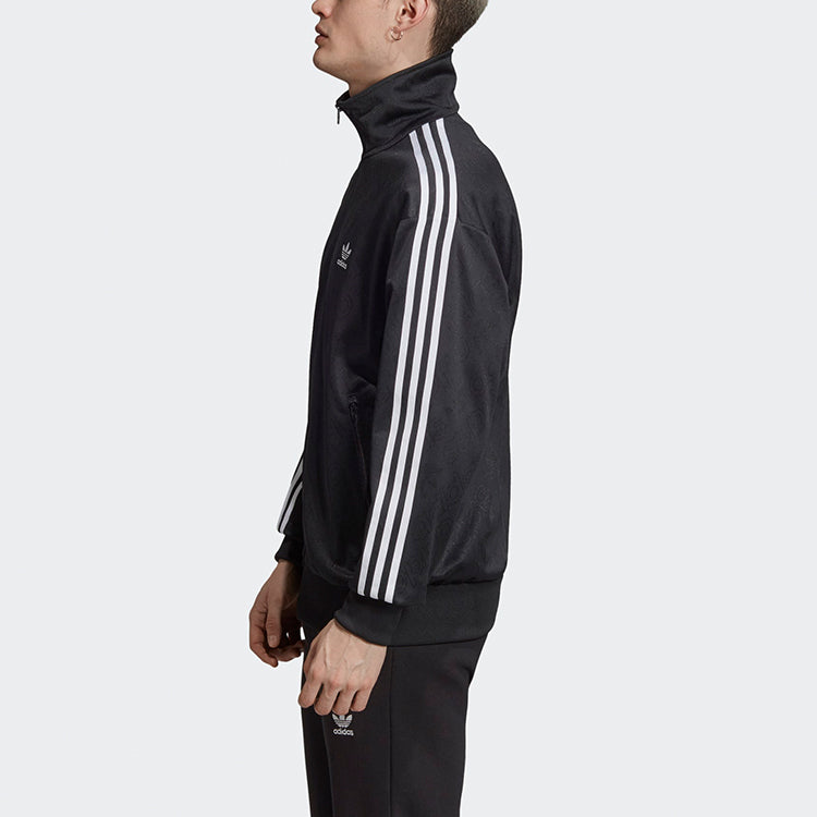 adidas originals Stand Collar Athleisure Casual Sports Stripe Jacket Black ED7051