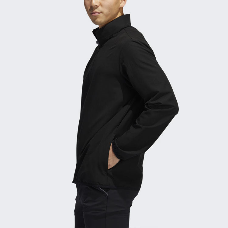 adidas Golf Sports Windproof Woven Stand Collar Jacket Black FR4245