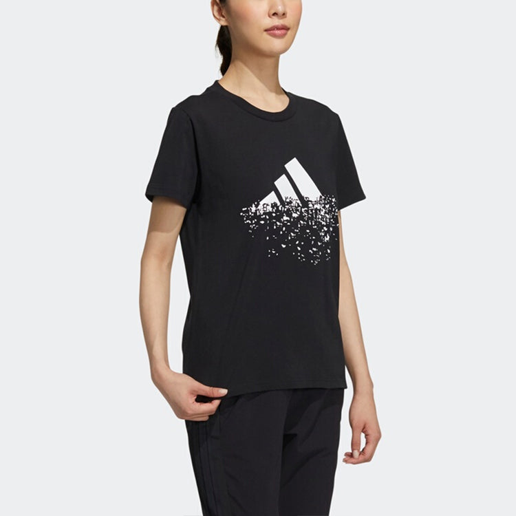 (WMNS) adidas Str Tee Gfx Logo Printing Sports Round Neck Short Sleeve Black T-Shirt GP0599
