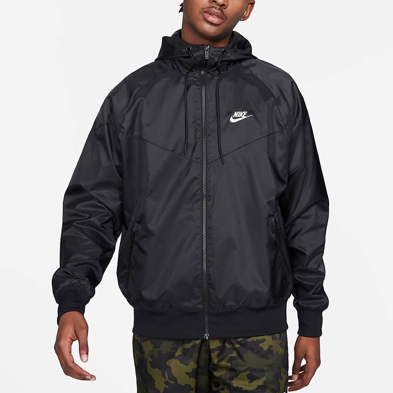 Nike Sports Zipper hooded Windproof Jacket Black DA0001-010