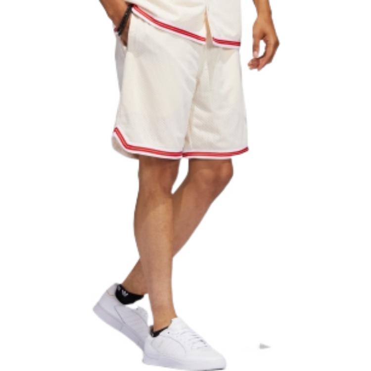 Men's adidas Stripe Logo Printing Straight Casual Pants/Trousers Japanese Version Creamy White HC2195