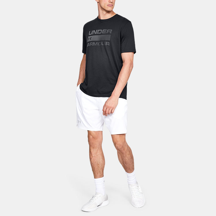 Men's Under Armour Team Issue Wordmark elastic Printing Short Sleeve Black 1329582-001