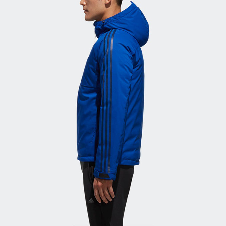 adidas 3stripes Down H Stay Warm Sports hooded down Jacket Blue DM1966