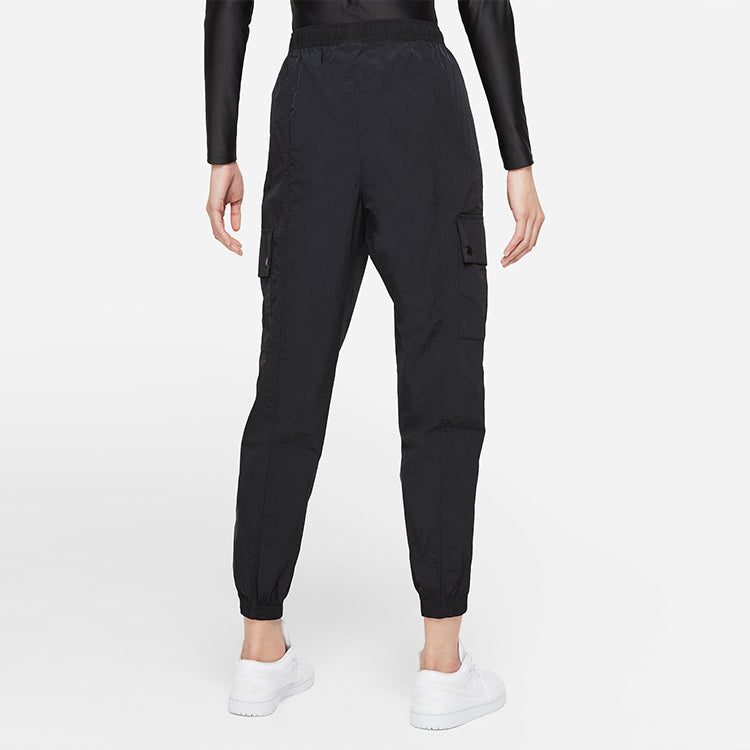 (WMNS) Air Jordan Essentials Pocket Woven Label Logo Drawstring Bundle Feet Sports Pants/Trousers/Joggers Black DD6996-010